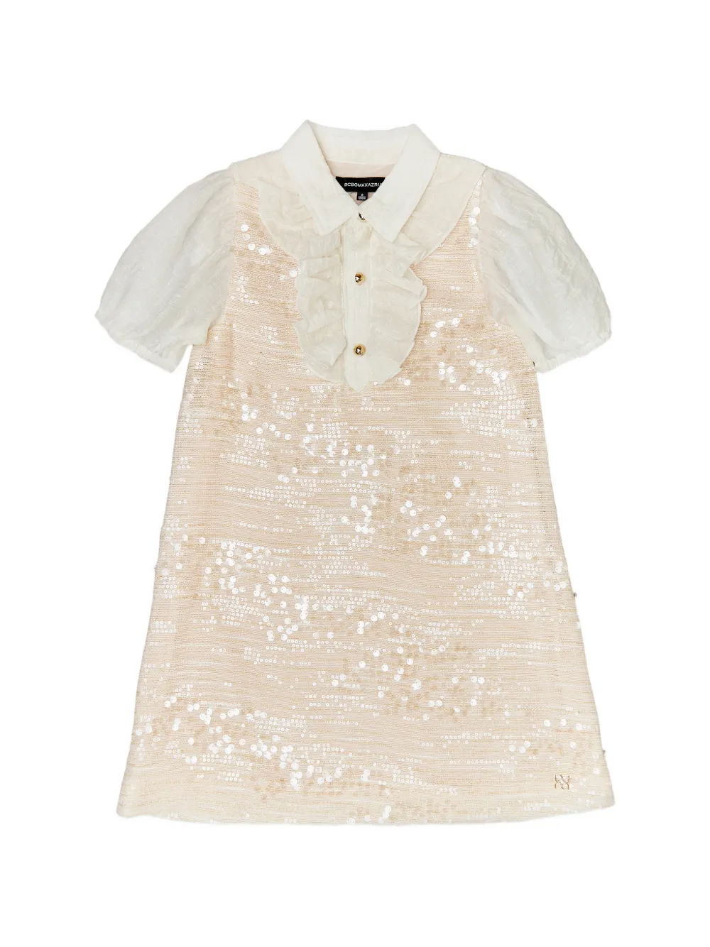 BCBG KIDS sequin ruffle dress - Toni neutri