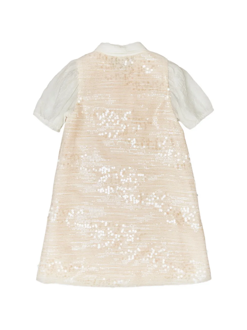  Bcbg Kids Sequin Ruffle Dress - Neutrals 