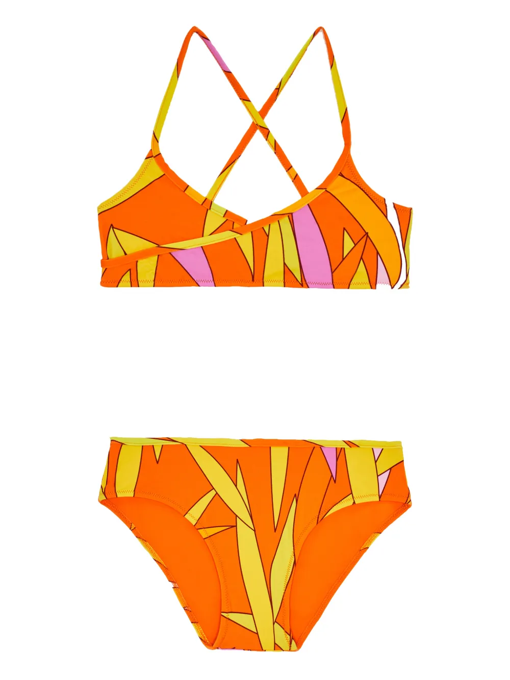 Vilebrequin Kids geometric-pattern bikini - Arancione