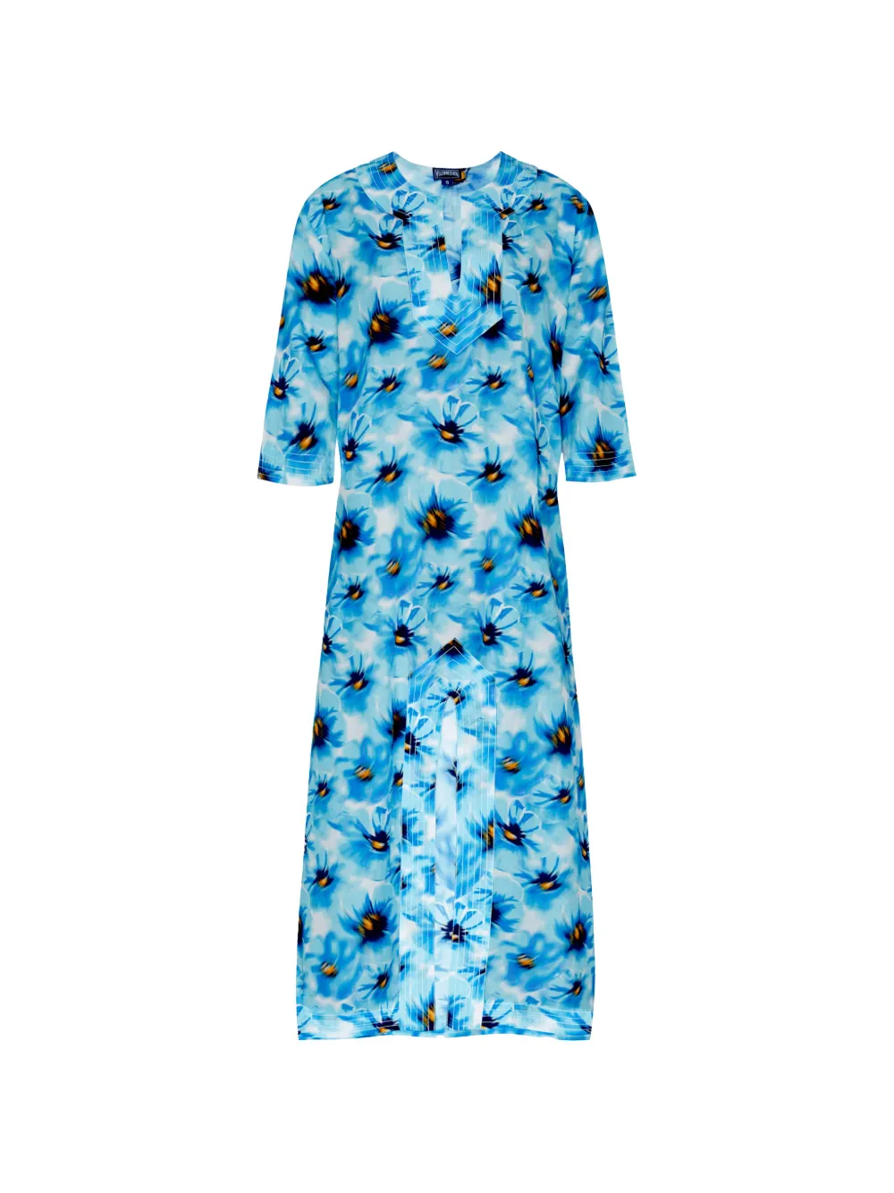 Vilebrequin stitched-panel floral Kaftan - Blue