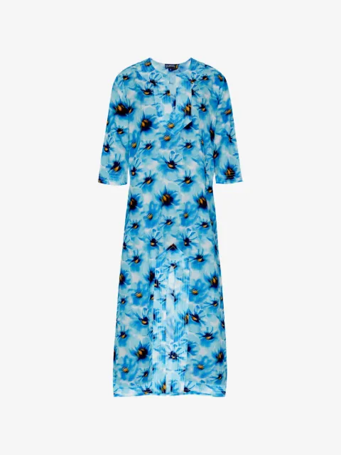 Vilebrequin stitched-panel floral Kaftan