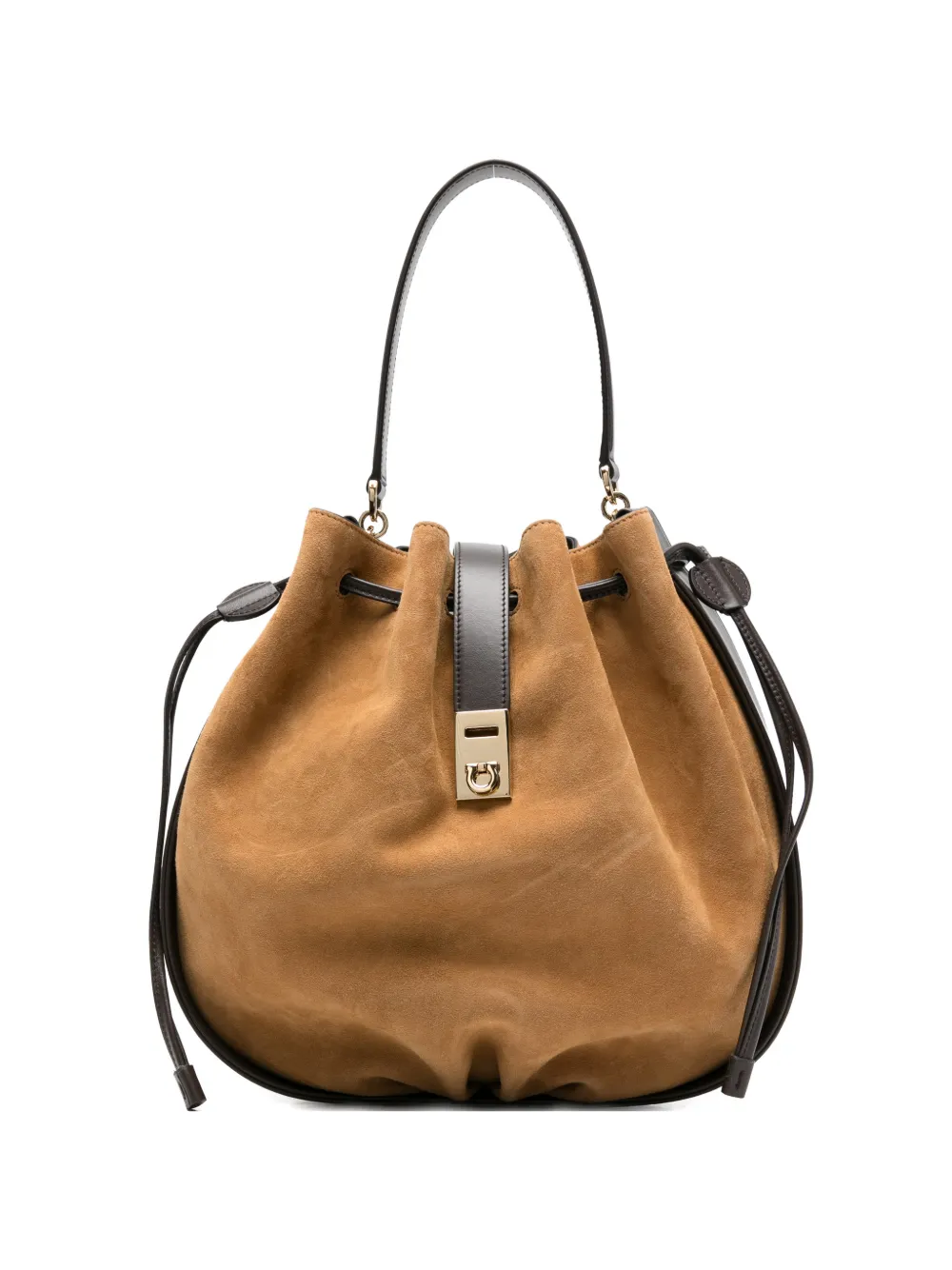 Ferragamo drawstring closure shoulder bag - Toni neutri