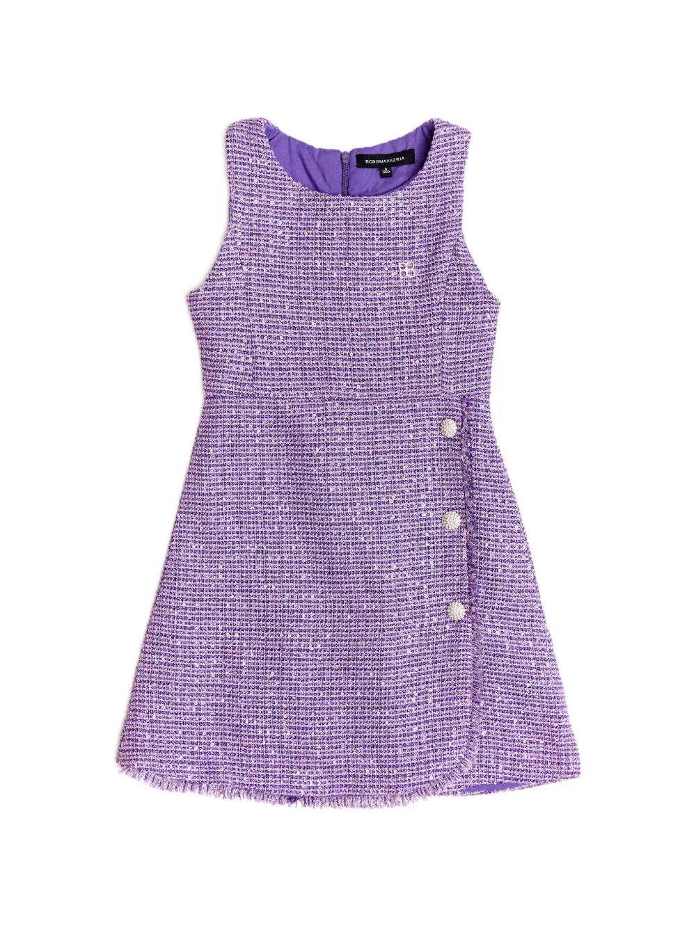 Bcbg Kids' Embellished Fringe Dress In Purple