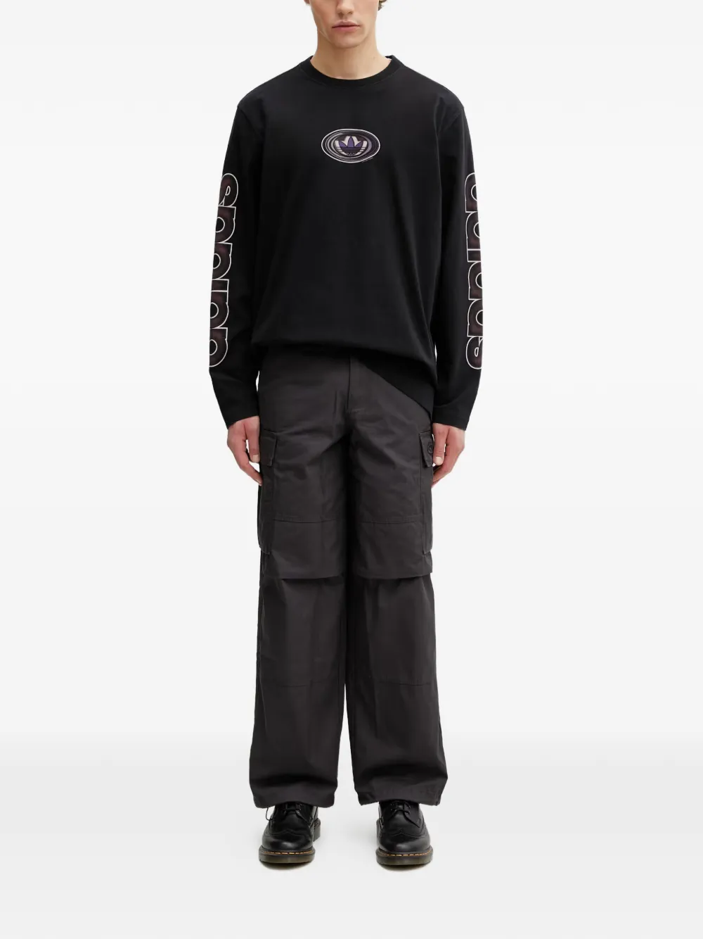 adidas 90s Alternative Sport Archive logo-print long-sleeve T-shirt Zwart
