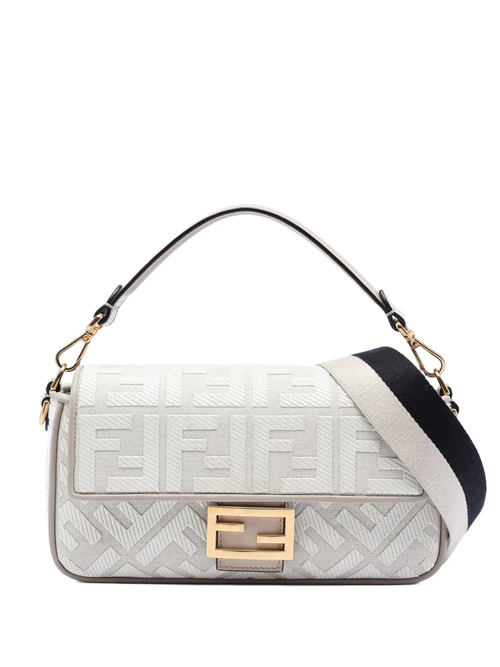 Fendi Pre-Owned 2010-2025 Zucca Embroidered Canvas Baguette satchel - Grey