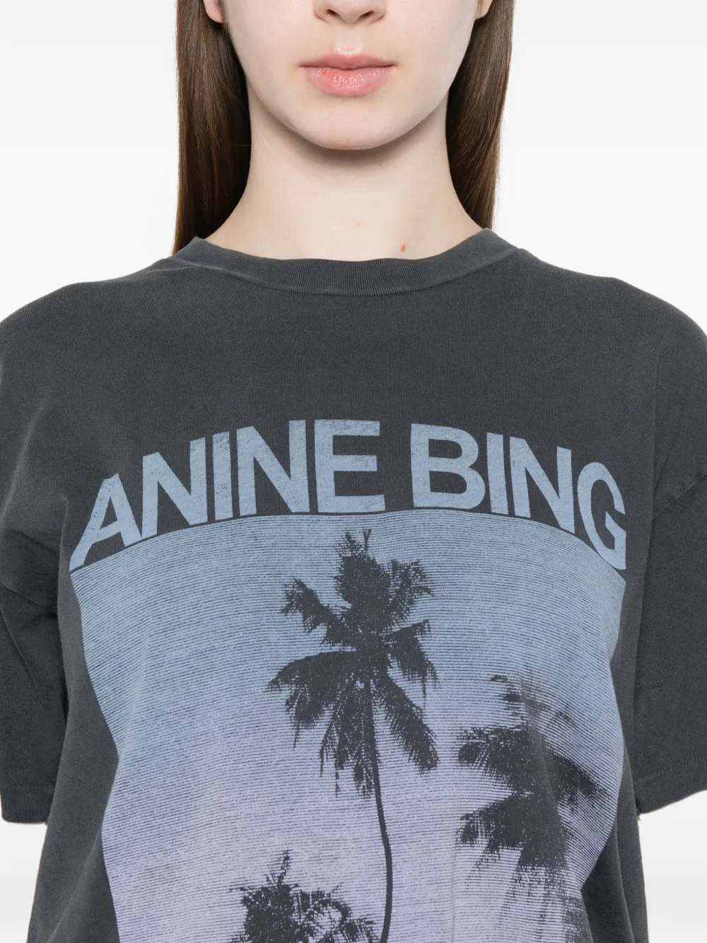 ANINE BING T-shirt met palmprint Grijs