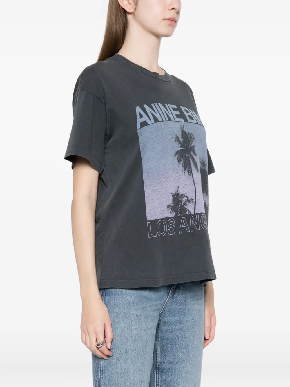 ANINE BING T-shirt met palmprint Grijs