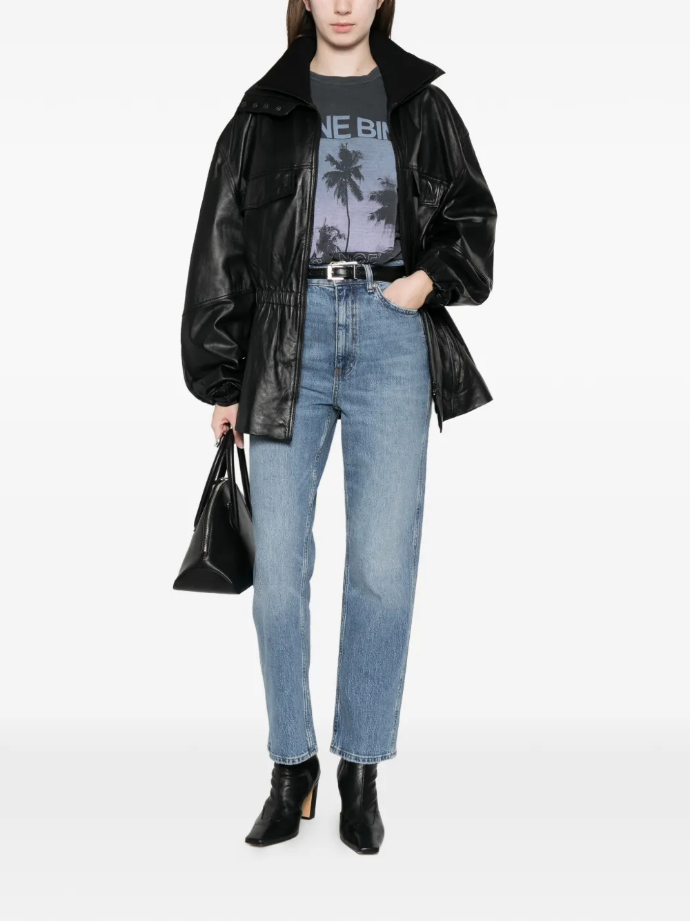 ANINE BING T-shirt met palmprint Grijs