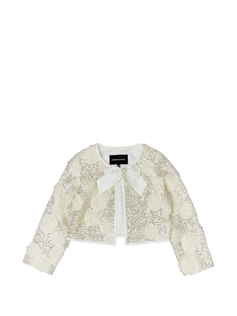 BCBG KIDS floral bow jacket - Argento