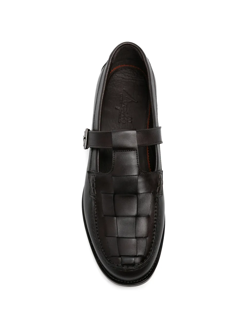 MORGILLO Martini geweven loafers met gesp Bruin