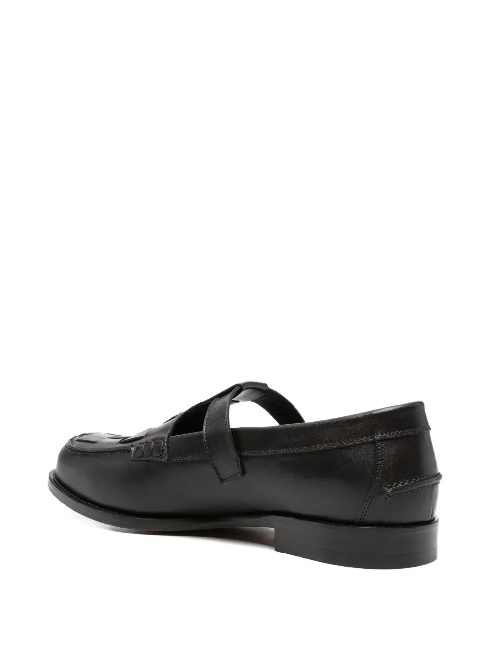 MORGILLO Martini geweven loafers met gesp Bruin