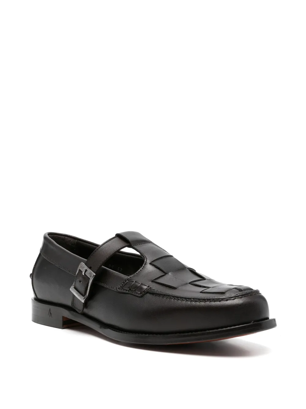 MORGILLO Martini geweven loafers met gesp Bruin
