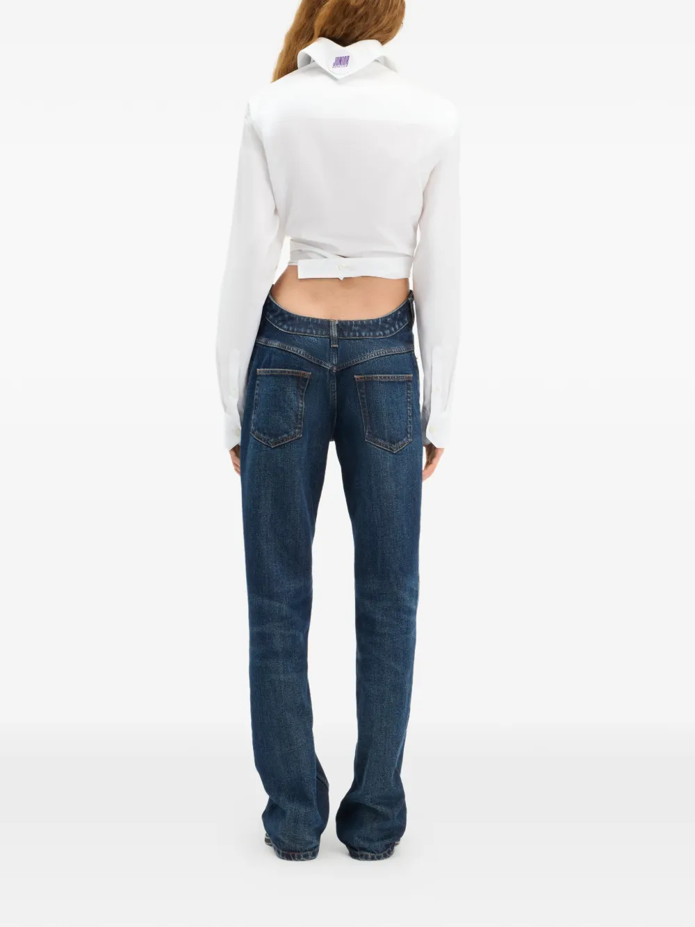 Jean Paul Gaultier The Curved rounded-waist Jeans | Blue | FARFETCH SG