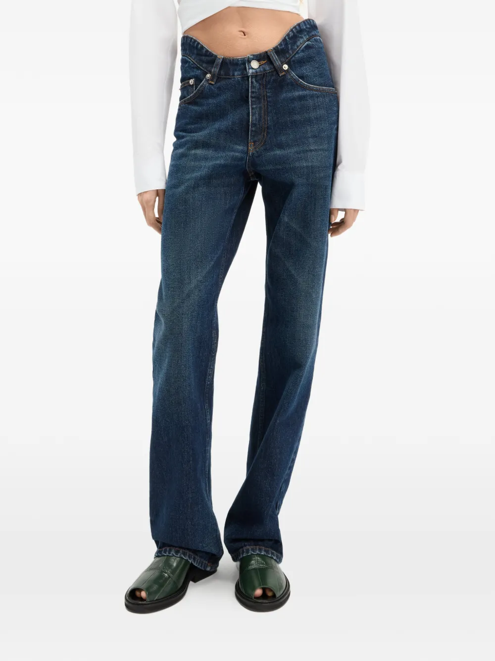 Jean Paul Gaultier The Curved jeans met ronde taille Blauw