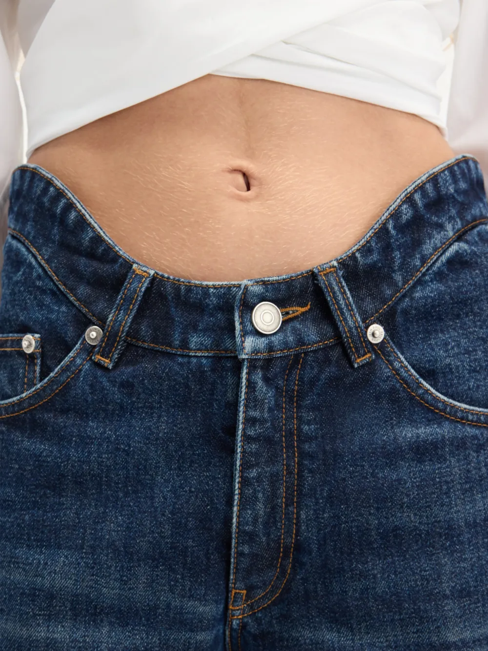 Jean Paul Gaultier The Curved jeans met ronde taille Blauw
