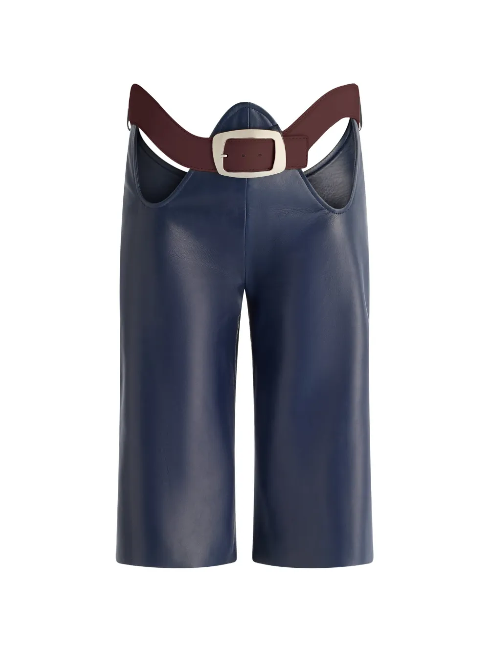 Jean Paul Gaultier The Cut-Out bermuda leather shorts - Blu