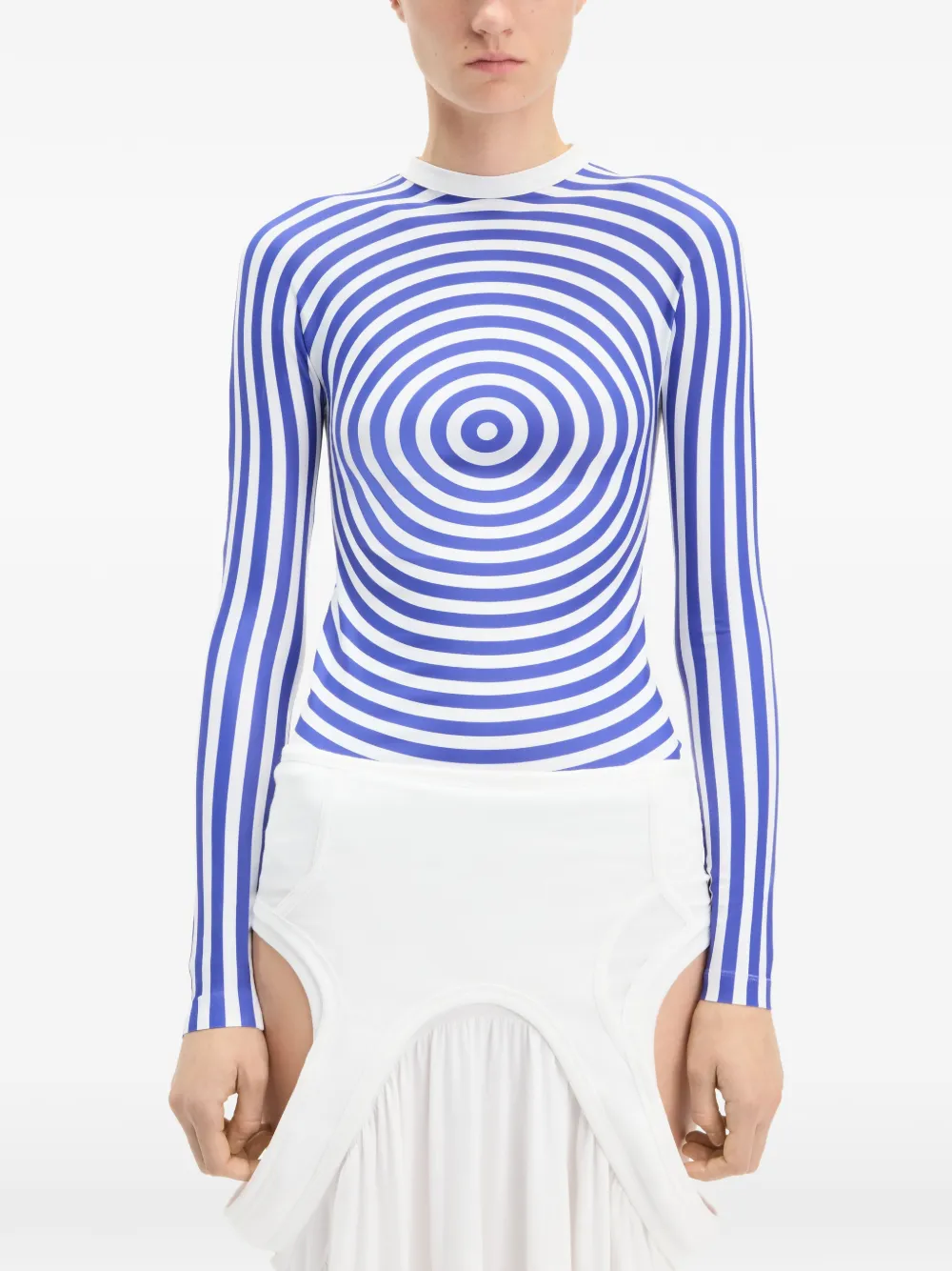 Jean Paul Gaultier The Blue Target Crewneck Top | Blue | FARFETCH KW