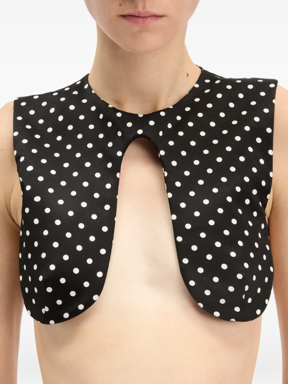 Jean Paul Gaultier Asymmetrische top met stippen Zwart