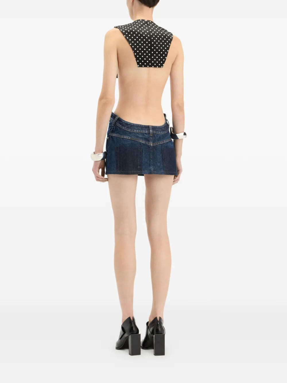 Jean Paul Gaultier Asymmetrische top met stippen Zwart