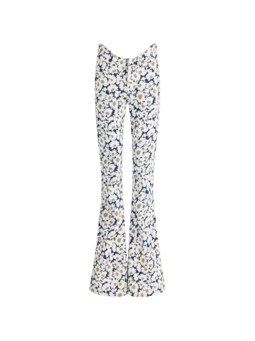 Jean Paul Gaultier The Curved flared denim jeans met bloemenprint Wit
