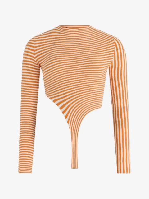 Jean Paul Gaultier The Striped asymmetric bodysuit