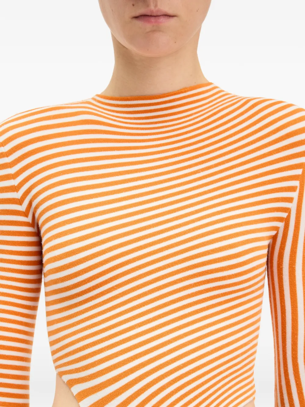 Jean Paul Gaultier Asymmetrische gestreepte body Oranje