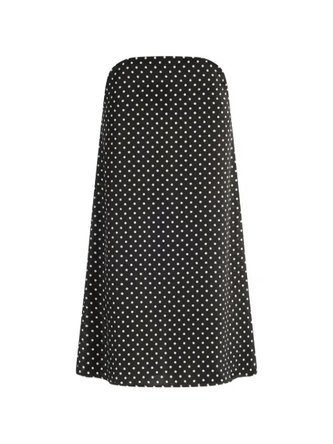 Jean Paul Gaultier — polka dot asymmetric-waist midi silk skirt