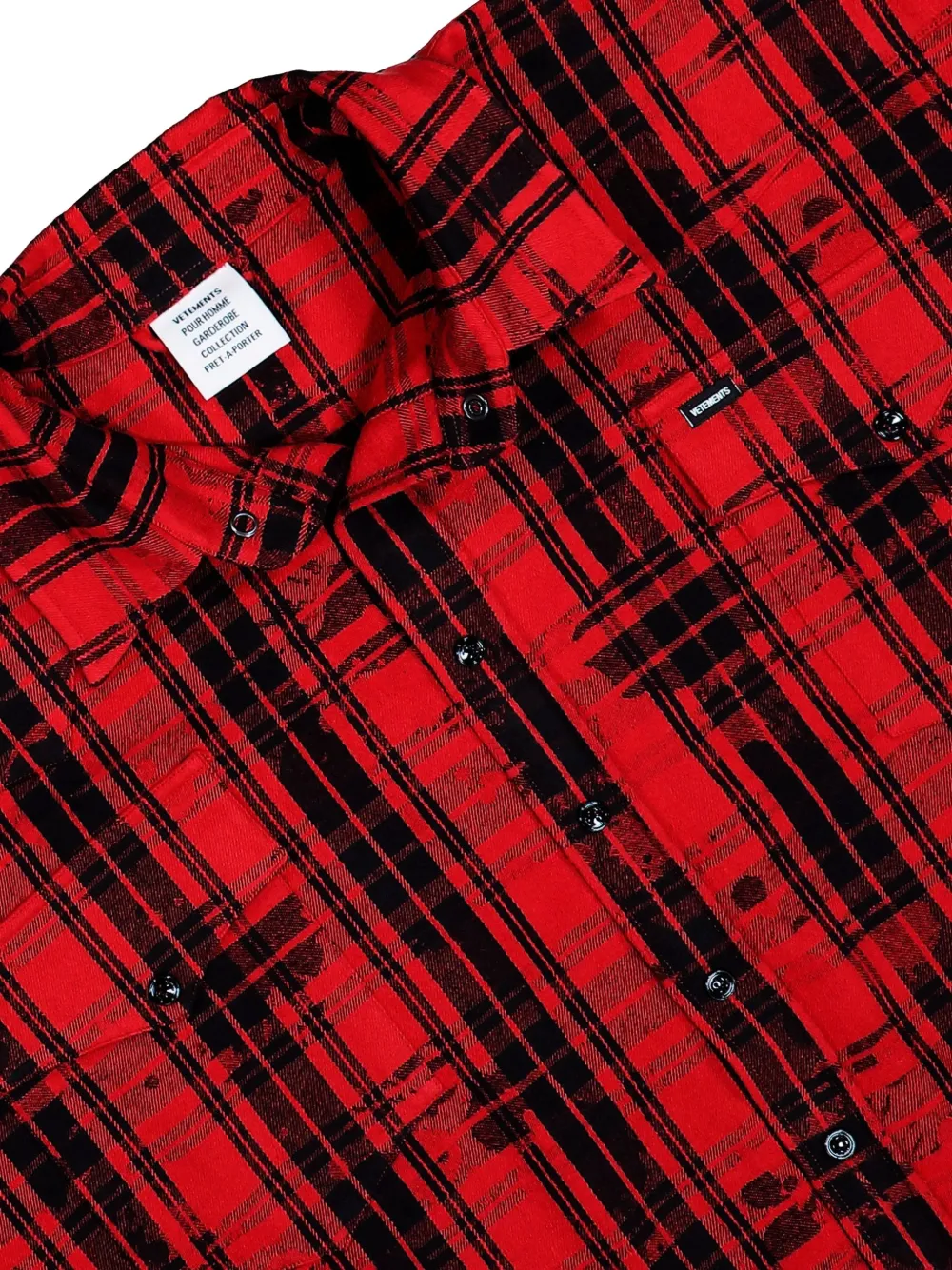  Vetements Camisa A Cuadros - Rojo 