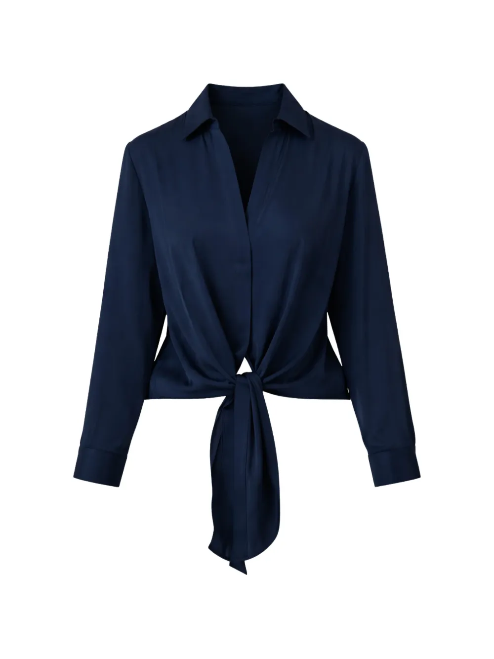 SILK95FIVE tie-front top - Blu