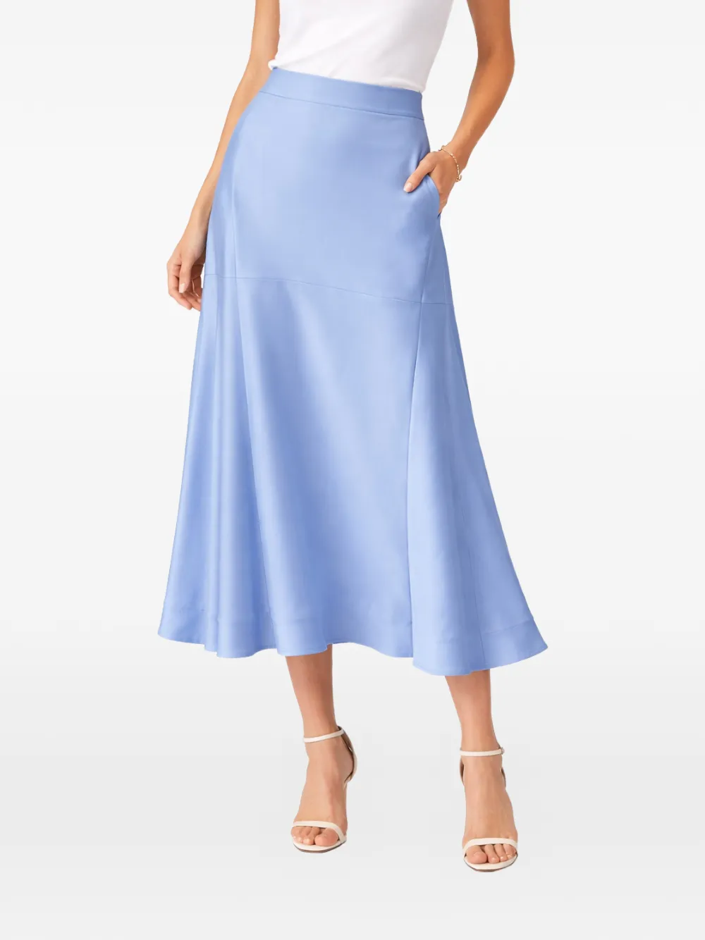 SILK95FIVE Chamonix flared midi skirt - Blu
