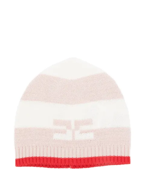 Elisabetta Franchi La Mia Bambina striped logo baby hat