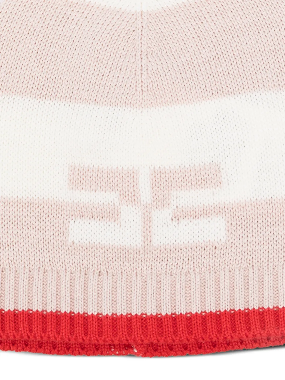 Elisabetta Franchi La Mia Bambina Gestreepte babyhoed met logo Wit