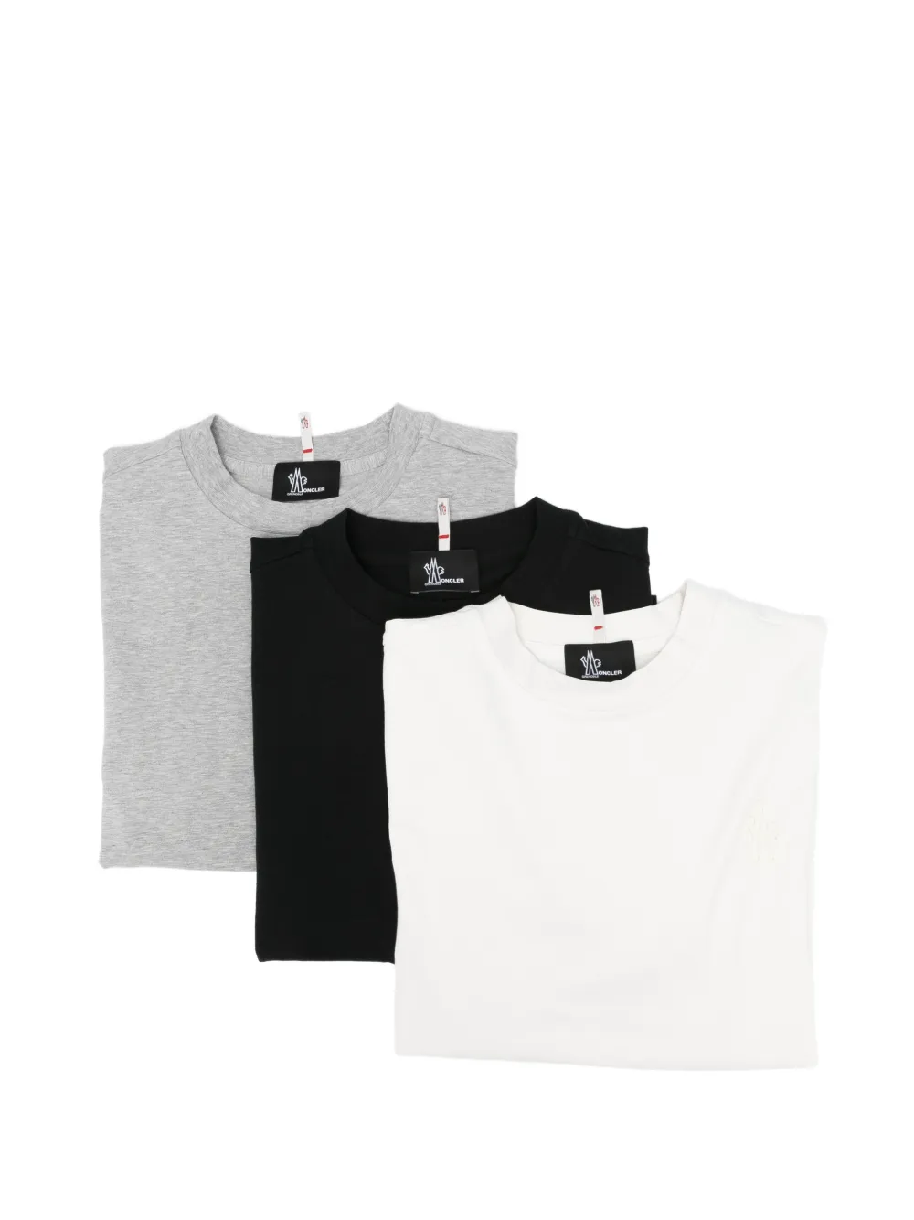 Moncler Grenoble Drie T-shirts met logo Wit