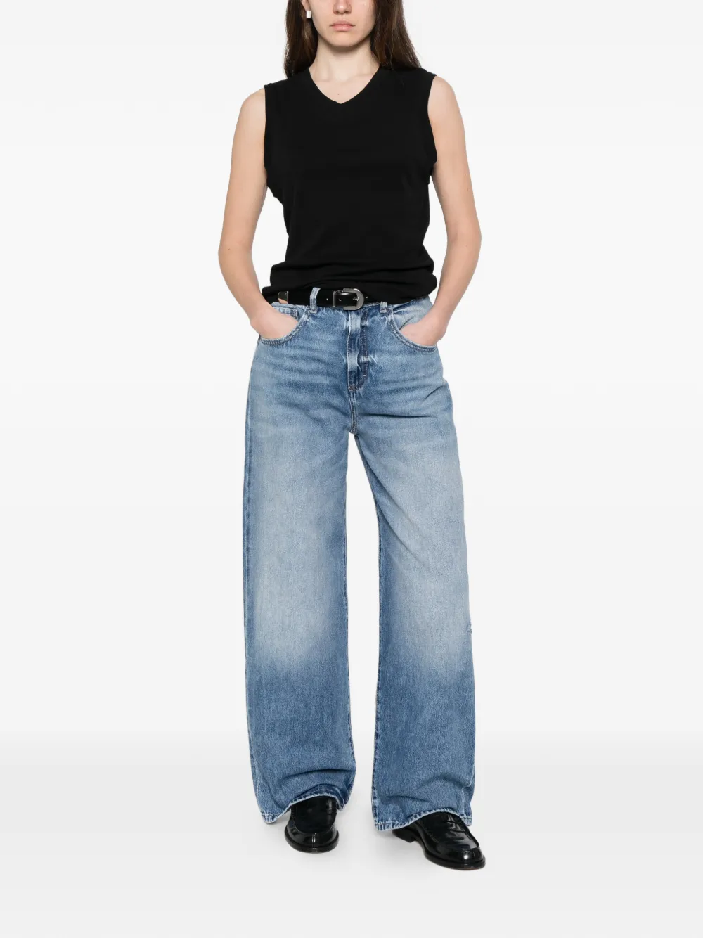 Vince Tanktop met V-hals Zwart