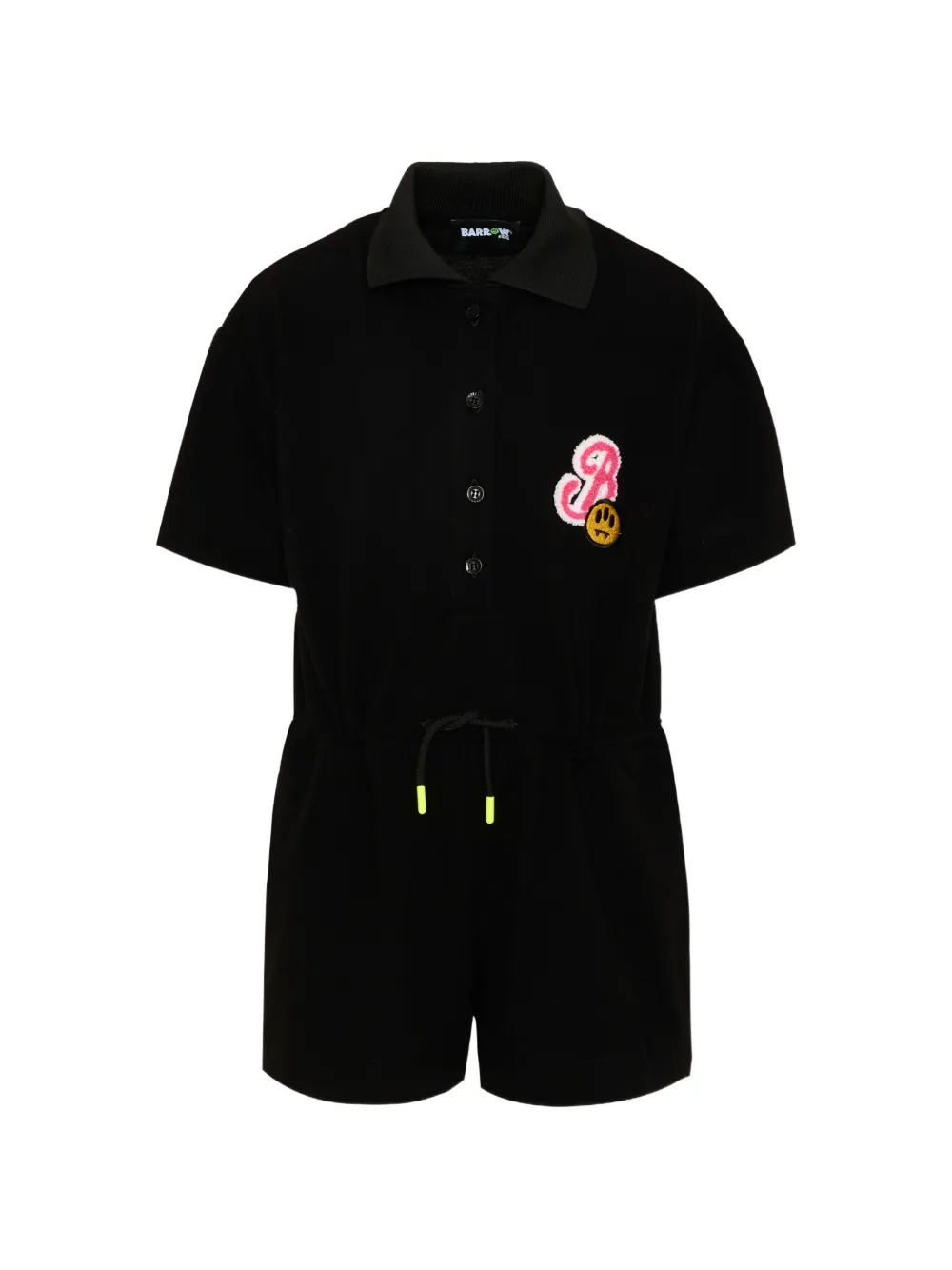 Barrow kids polo collar patch playpsuit - Schwarz
