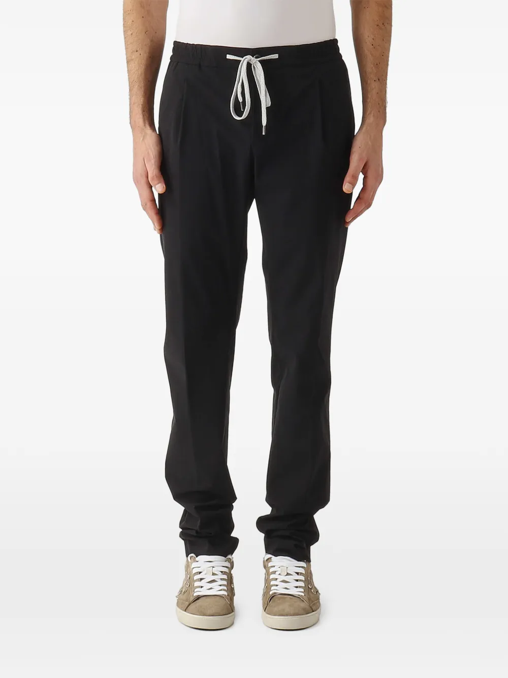 PT Torino Pantaloni plissé con coulisse - Nero