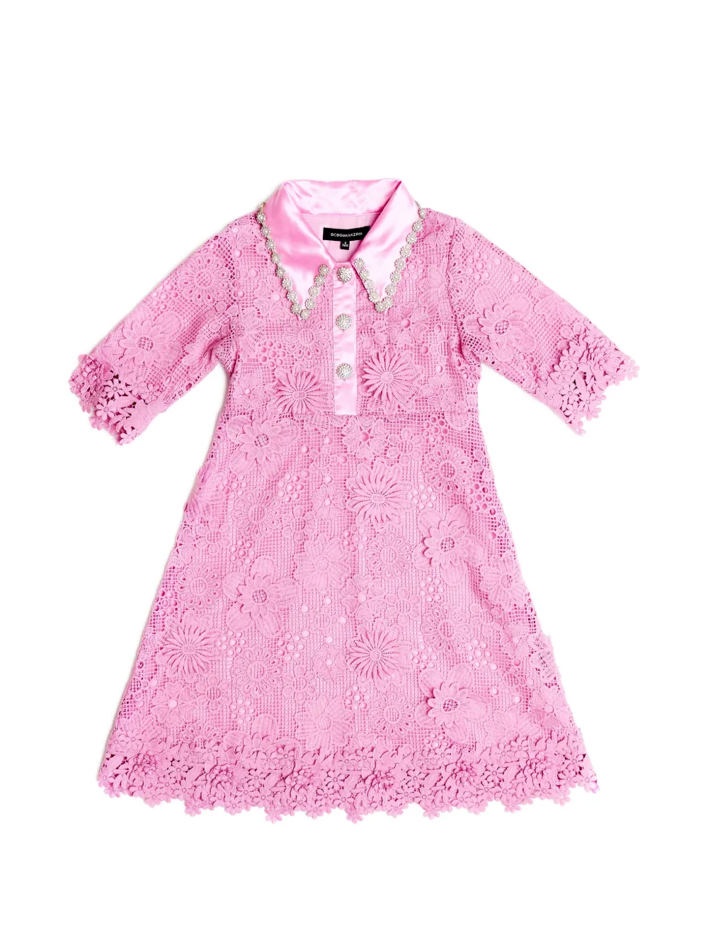 BCBG KIDS Lace Embellished Dress | Pink | FARFETCH KW