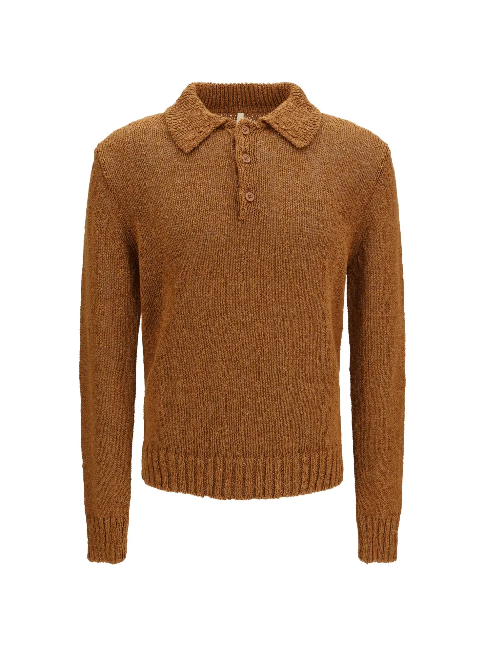 Sunflower linen polo top - Marrone