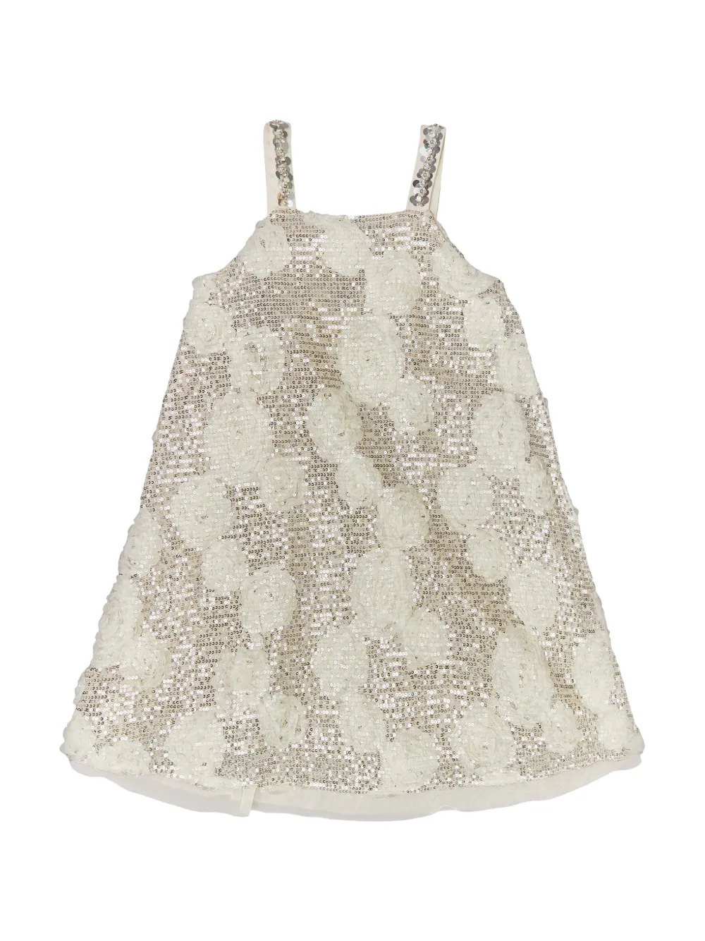  Bcbg Kids Silver Sequin Dress - Neutrals 