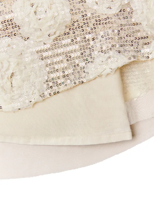 BCBG KIDS Silver Sequin Dress | Neutrals | FARFETCH GE