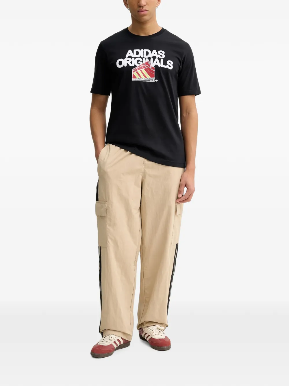adidas Cargohose mit Streifen - Nude