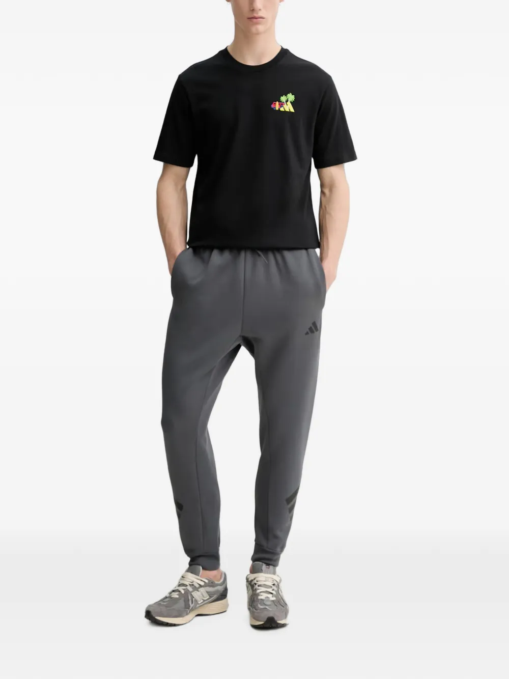 adidas logo-print track pants Grijs