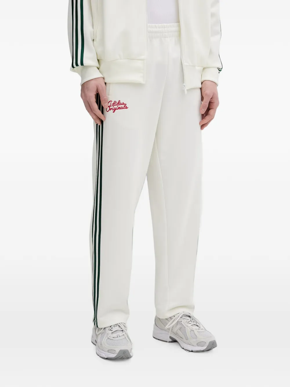adidas Firebird stripe logo track pants - Toni neutri