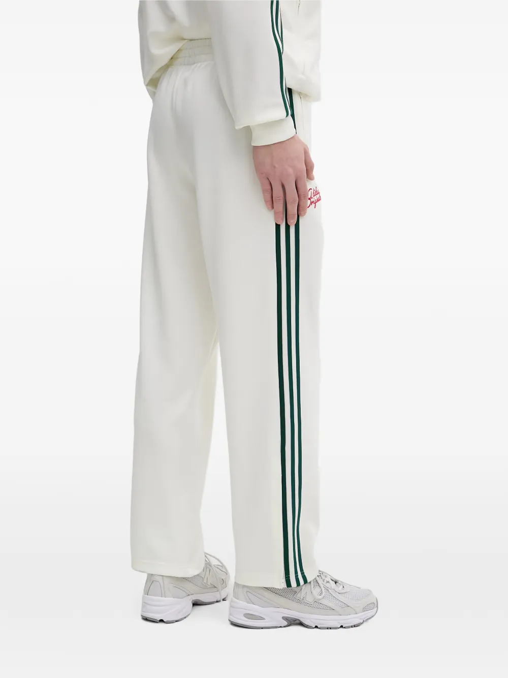 adidas Firebird stripe logo track pants Wit