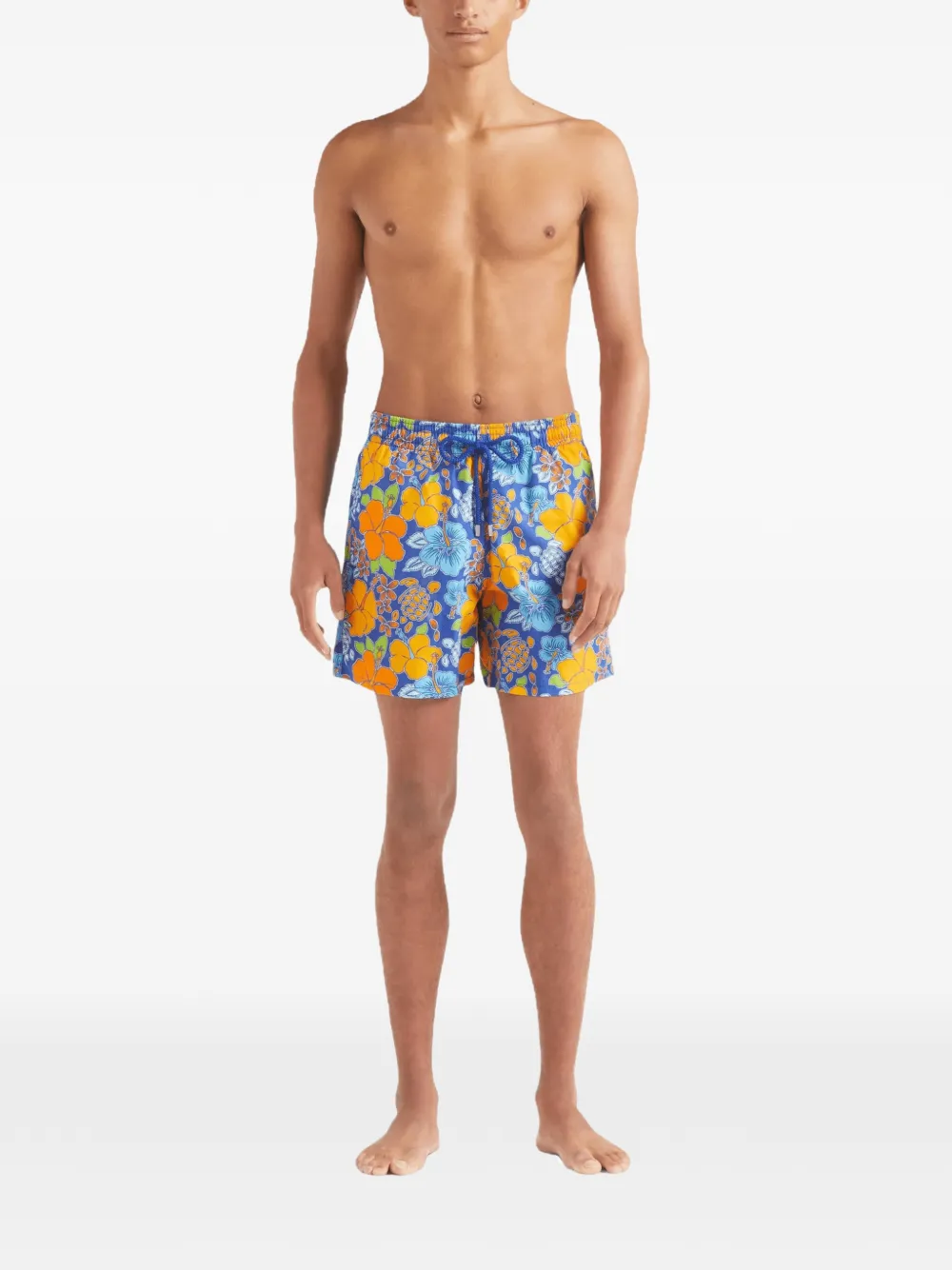 Vilebrequin Zwembroek met bloemenprint Blauw