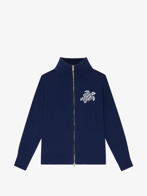 Vilebrequin logo-jacquard zip-up cardigan