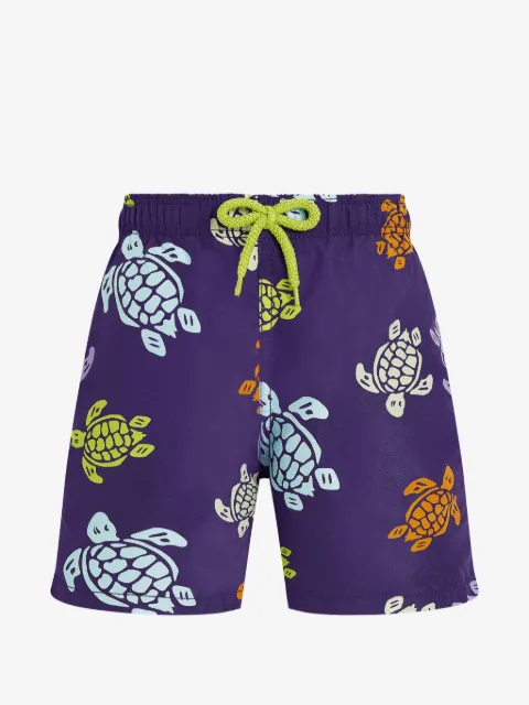 Vilebrequin Kids shorts de playa con tortugas estampadas