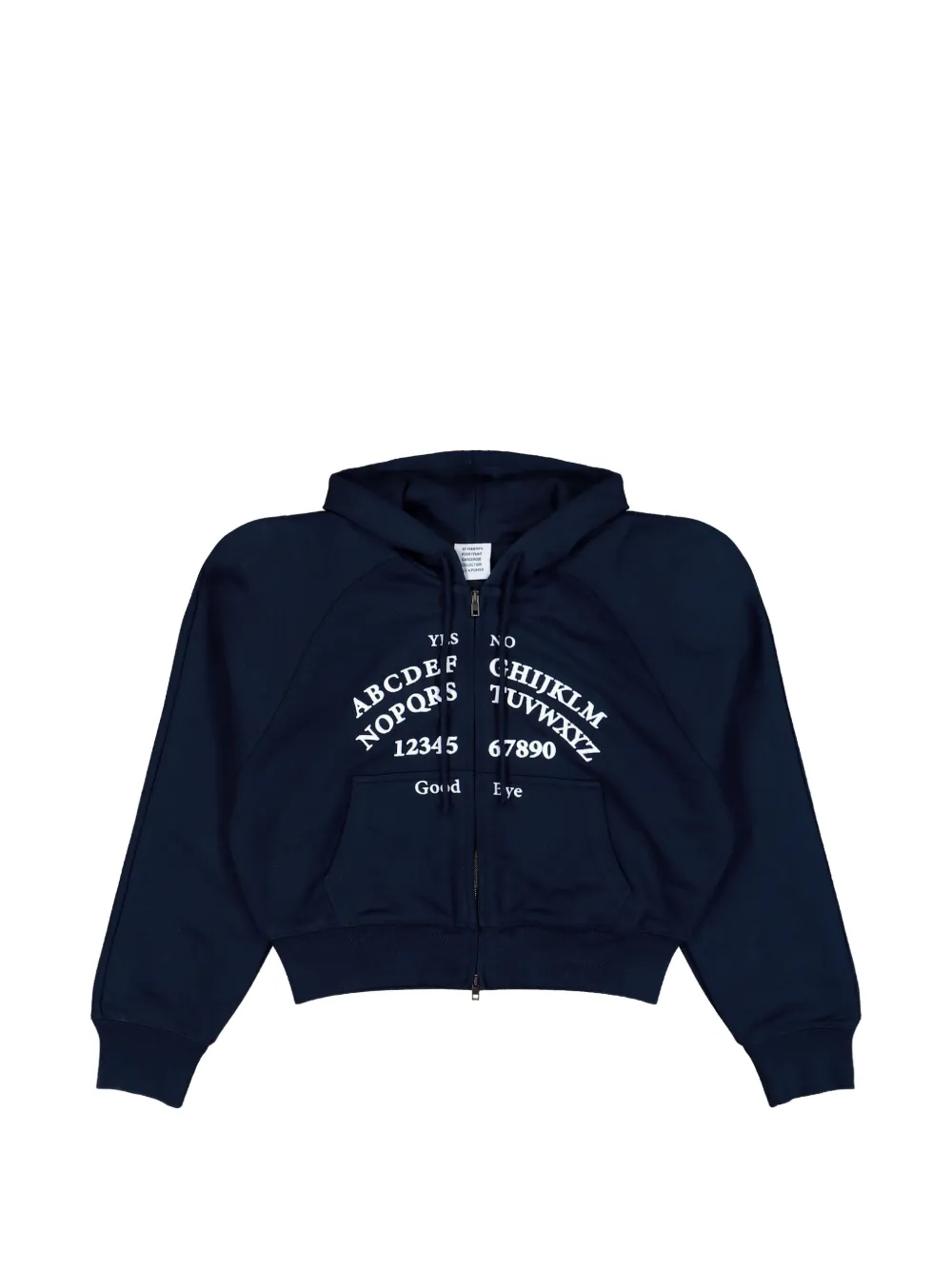 VETEMENTS alphabet-print zip-up hoodie - Blu