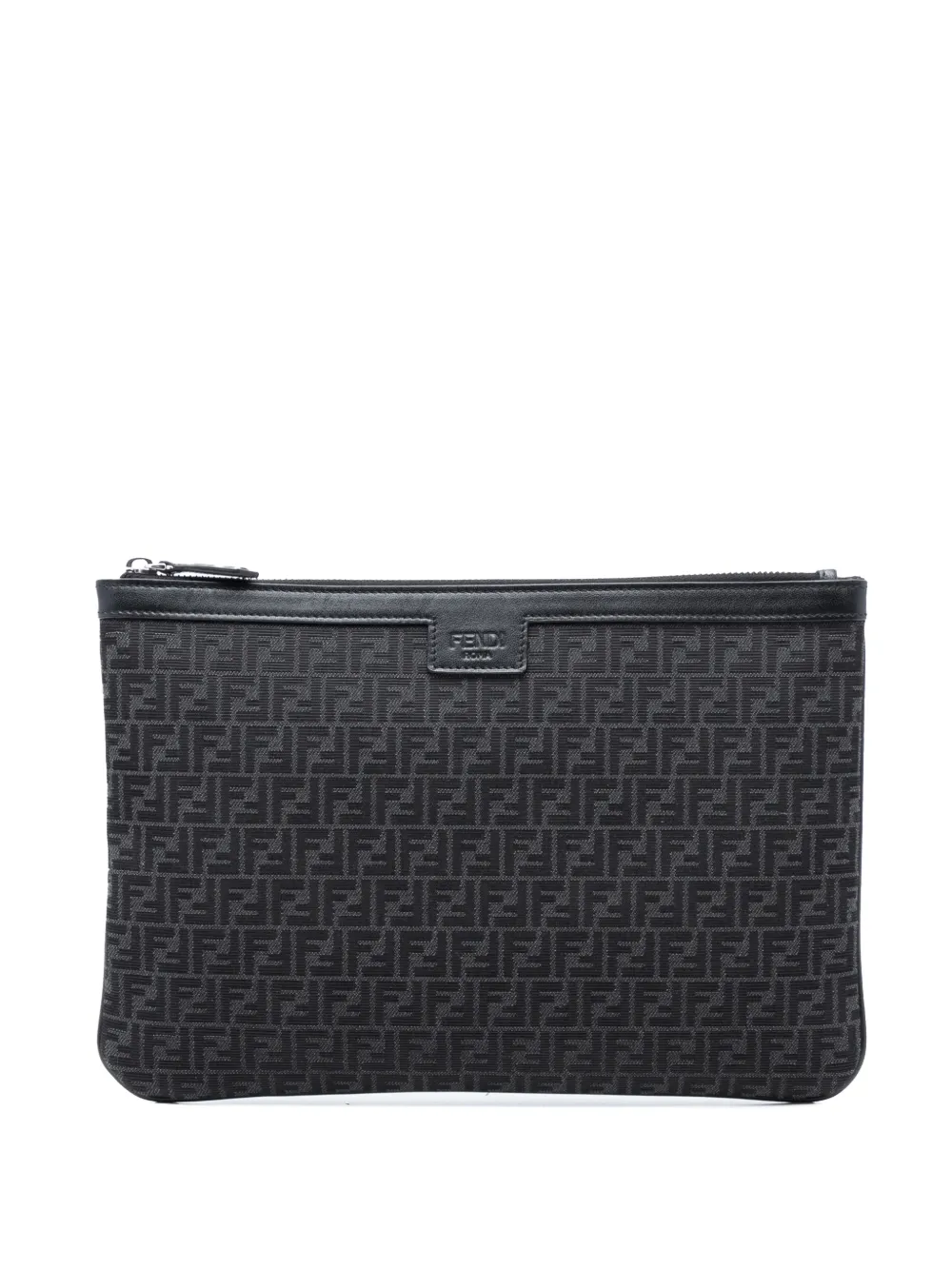 Fendi Pre-Owned 2000-2010 Zucchino Canvas Flat clutch bag - Nero