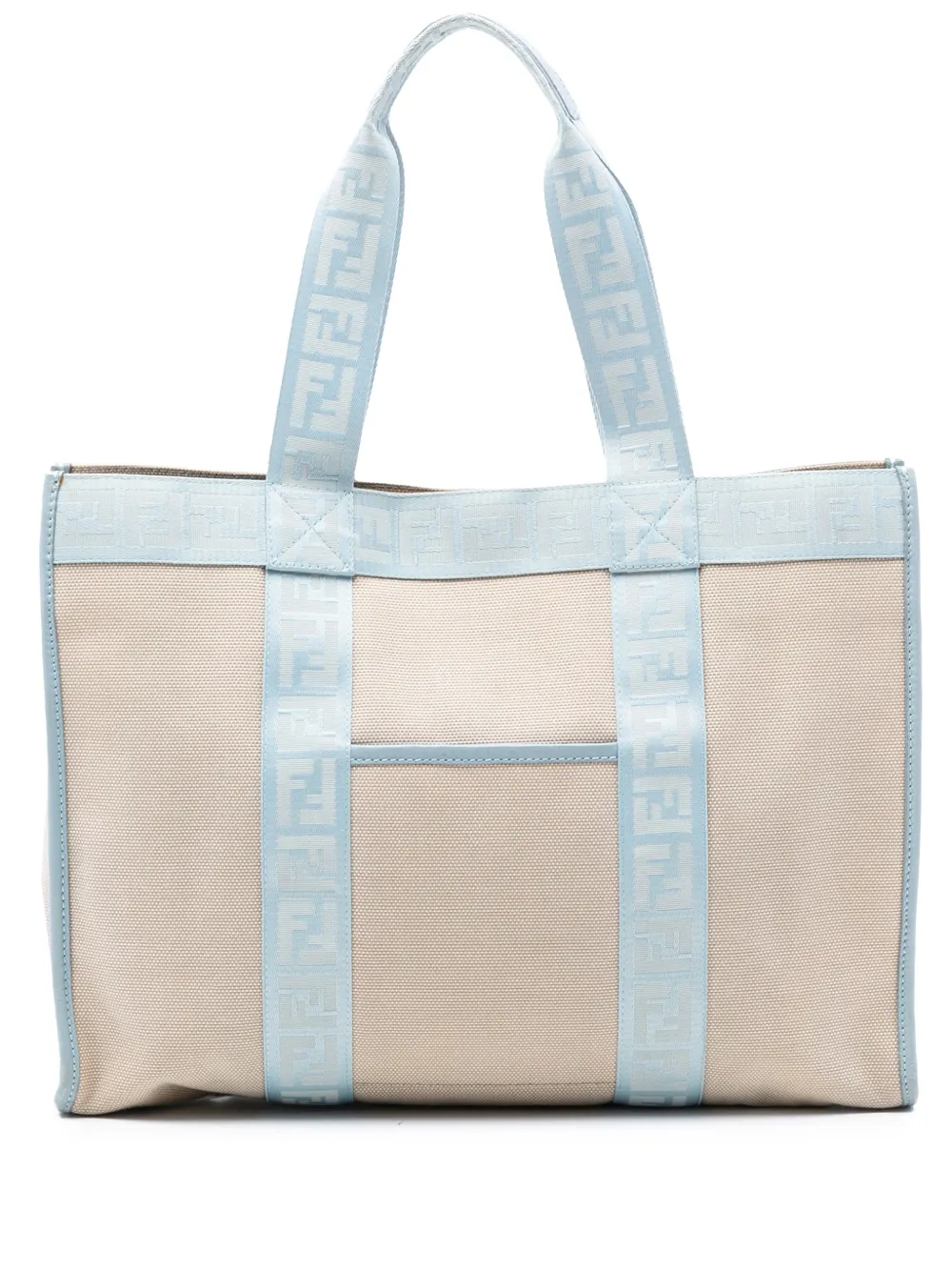 Fendi Pre-Owned 2000-2010 Zucca Trimmed Canvas tote bag - Blu